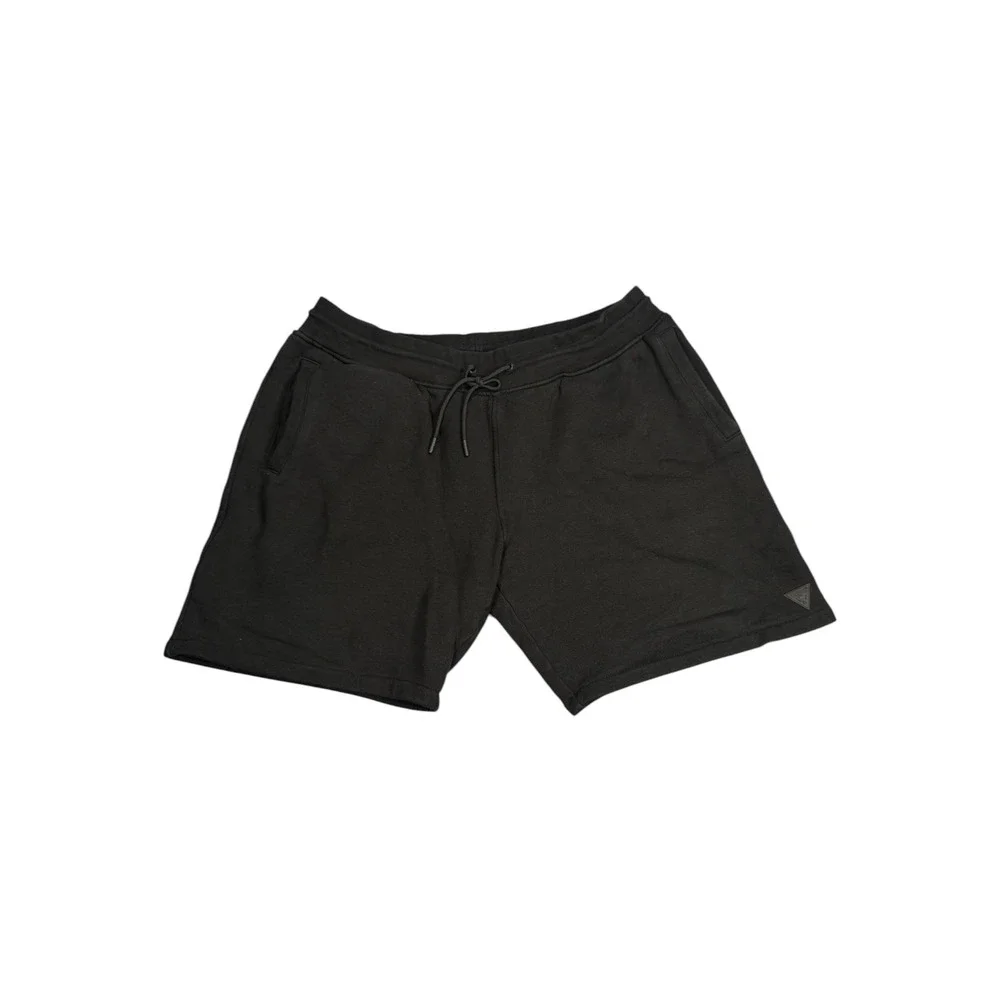 Guess Mens Black Fleece Sweat Shorts XL Drawstring Logo